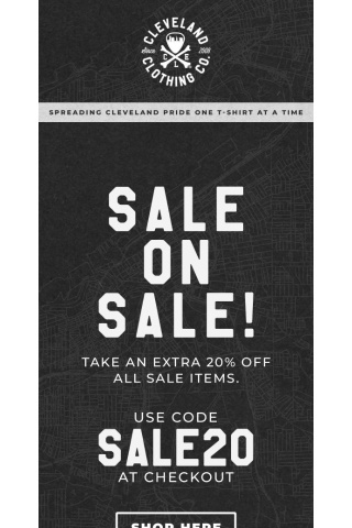 Sale on Sale Take an Extra 20% Off Clearance Sale items