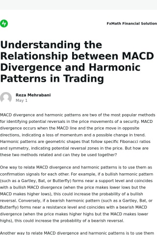 [New post] Understanding the Relationship between MACD Divergence and Harmonic Patterns in Trading