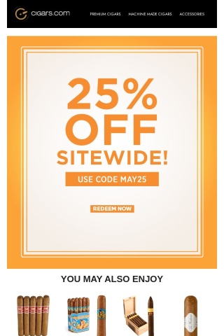 Welcome May with 25% savings!