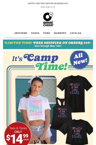 Camp Time! Cheer Tops Just $14.99