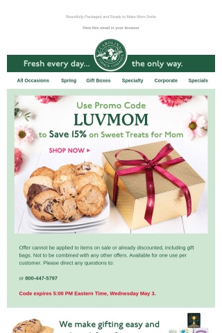 15% off Gourmet Goodies for Mom