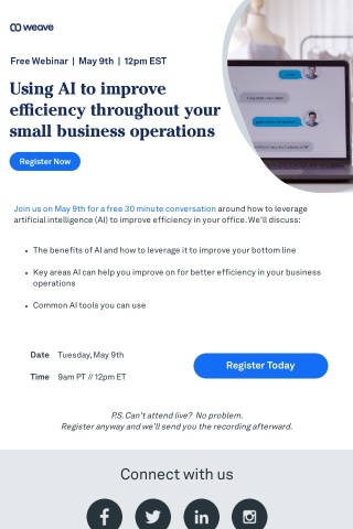 Using AI to Improve Efficiency Throughout your Business Operations [Webinar Invite]