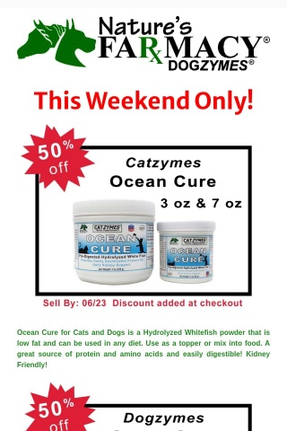 50% Off SALE! - Ocean Cure and Chicken Liver!