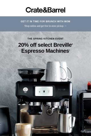 This is a *big* deal | 20% off select Breville espresso machines