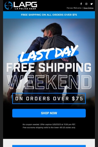 LAST DAY - Free Shipping on orders over $75
