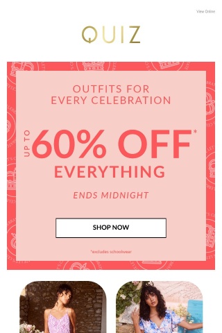 Up to 60% off everything 😍