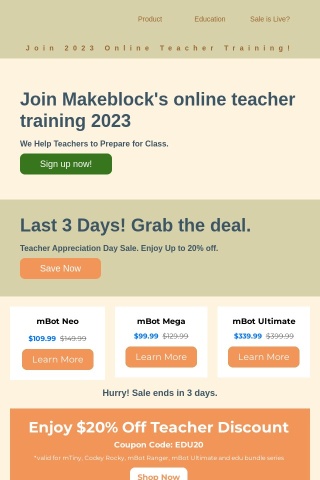 Join Makeblock's Online Teacher Training 2023!