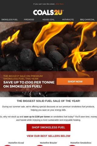 BIGGEST SALE on Smokeless Fuel: Save up to £100!