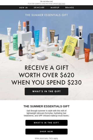 LAST CHANCE: Your free beauty gift worth over $620 🚨
