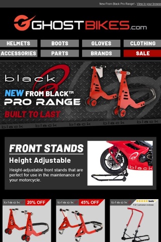 GhostBikes > New Black Pro Range Motorcycle Stands Instock!