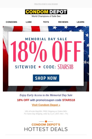 🇺🇸 18% OFF Promo Code - Pre-Memorial Day Sale!
