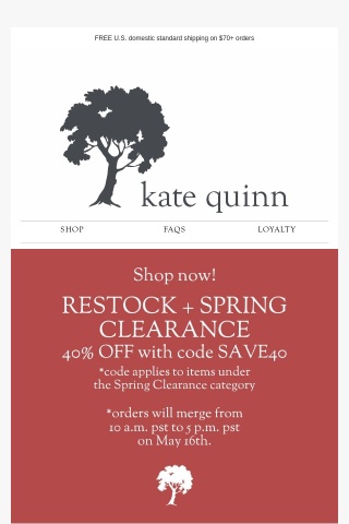Restock + Spring Clearance | 40% OFF with code SAVE40