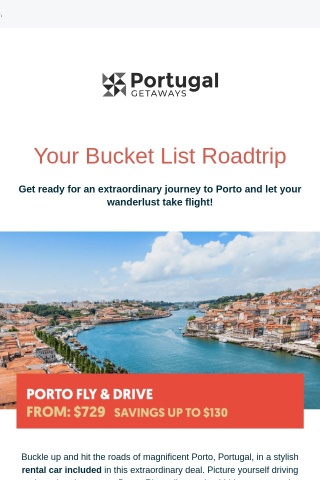 ⚡ From $729 - Porto Fly & Drive - Bucket List Sales ⚡