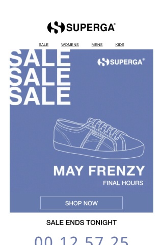 Last chance to shop May Frenzy