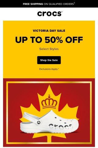 Save up to 50% for Victoria Day!