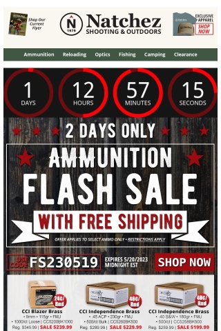 ⏳ 2 Days Only! Ammo Flash Sale with Free Shipping