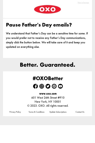 Do you want to receive Father's Day emails?