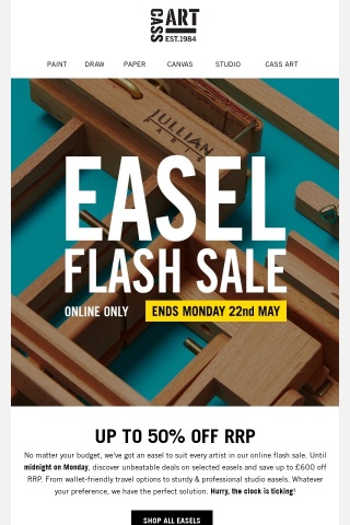 This weekend’s offer: easel flash sale