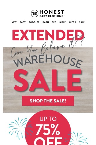 Warehouse Sale EXTENDED + More Items Added!
