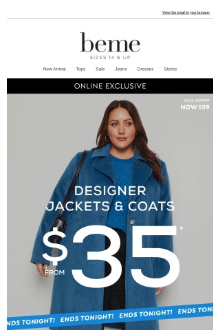 4 Hrs Only! Designer Coats & Jackets from $35!