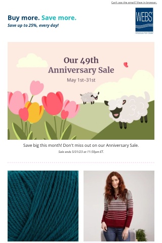 Anniversary Sale Savings End May 31st! Shop Now!