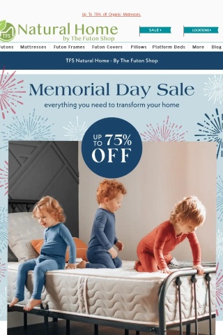Shop Memorial Day Top Picks  - Up To 80% OFF Organic Furniture