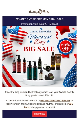 Don't Miss Our Memorial Day Sale!