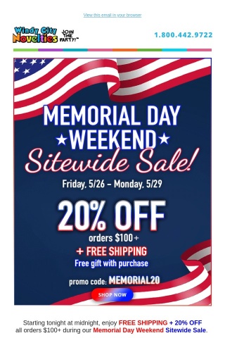 🎉 Memorial Day Weekend Sitewide Sale