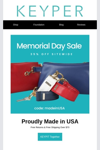 Hurry, 35% off Memorial Day Sale starts now!