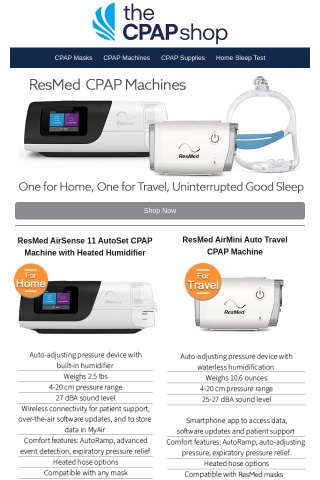 New LOW Price! ResMed AirSense 11 (For Home!) and ResMed AirMini (For Travel!)—Starting at ONLY $725