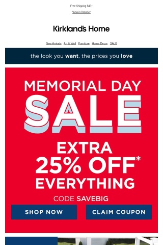 Memorial Day Doorbusters are HERE! Hurry and Save with Coupon!⭐