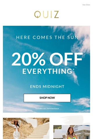 20% off everything 💙