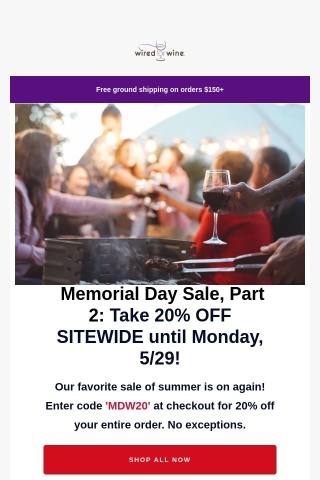20% OFF SITEWIDE: Memorial Day Sale, Part 2!