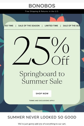 25% Off Almost Everything Is Happening Now