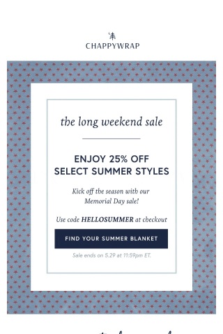 All Weekend: 25% Off Select Styles