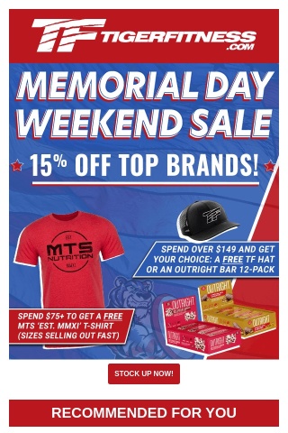 Ending Soon: 15% OFF Top Brands ⌛ Stock Up During Our Memorial Day Sale!