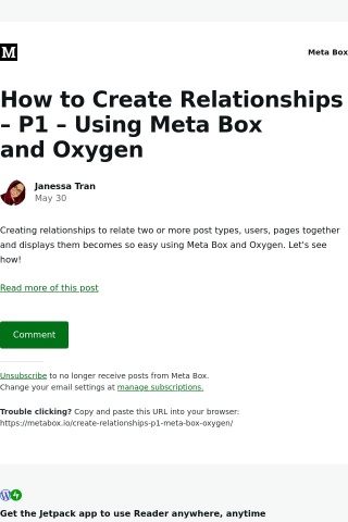 [New post] How to Create Relationships – P1 – Using Meta Box and Oxygen