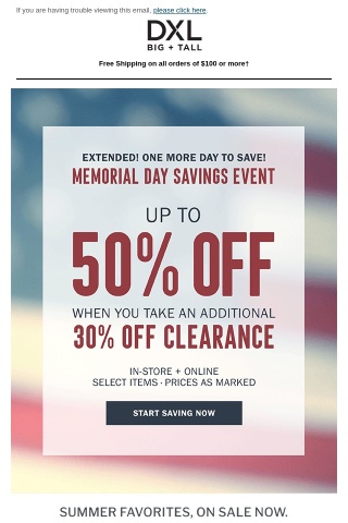 EXTENDED! Up to 50% Off Clearance Styles!