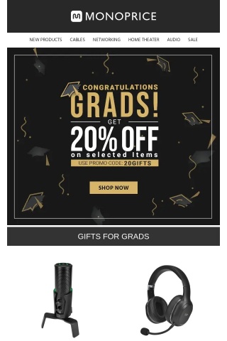 🎓 GRATS to GRADS 🎓 Extra 20% OFF Select Items!