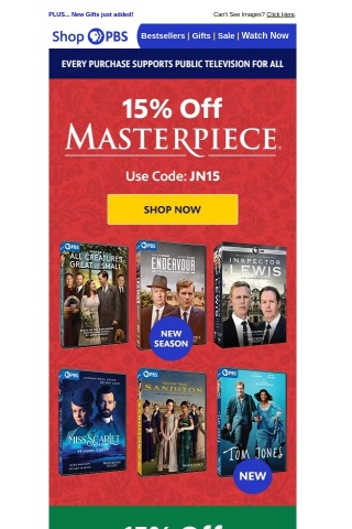 Save on Masterpiece, Dad gifts & more