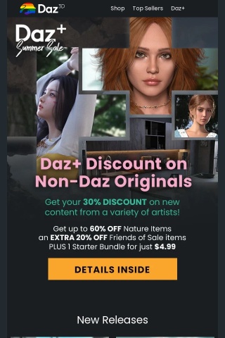 Daz+ Discount on Non-Daz Originals
