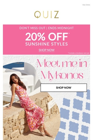 20% off sunshine styles 🌞