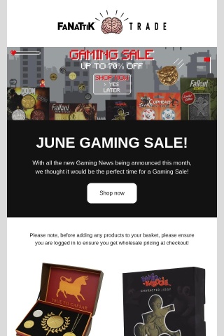 Fanattik Trade - Gaming Sale!