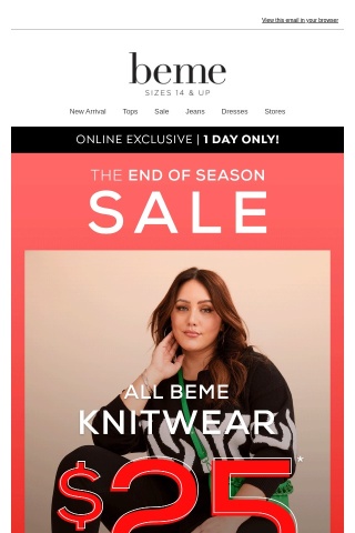 Oops! Let's Try That Again.. $25* ALL Beme Knitwear