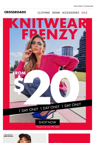 This is NOT a Drill! $20 Knitwear Starts NOW 🎉