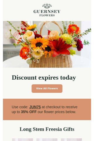 Your discount expires today