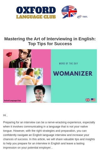 Mastering the Art of Interviewing in English: Top Tips for Success