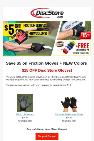 New Friction Gloves!