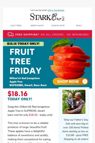 ⚡🍎 Fruit Tree Friday! $18.16 for this Supreme Apple Tree - TODAY ONLY!