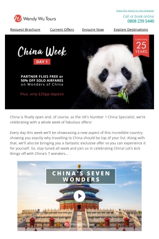 China Week is here! Celebrate with an exclusive offer every day